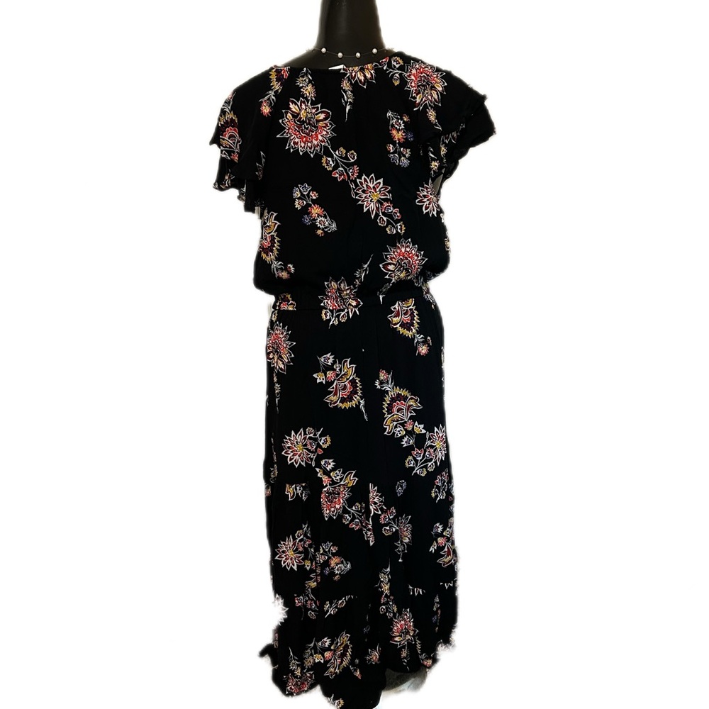 Floral Black Midi Dress - Picture 2 of 4
